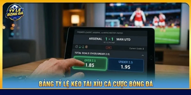 Bảng tỷ lệ kèo tài xỉu cá cược bóng đá