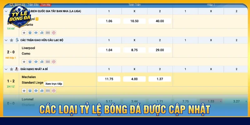 các loại tỷ lệ bóng đá kèo nhà cái trên liputan6.in