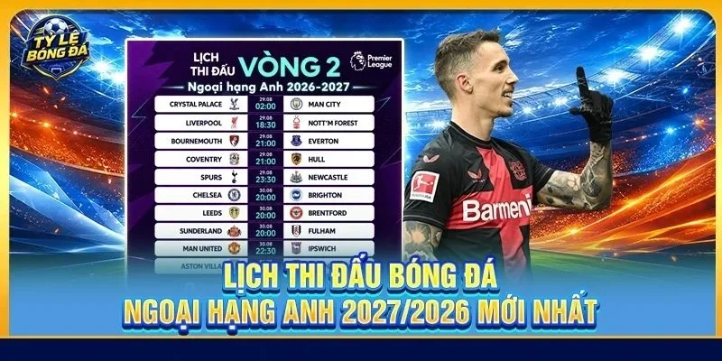 Lịch Thi Đấu Bóng Đá Ngoại hạng Anh 2026/2027 Mới Nhất│24/7